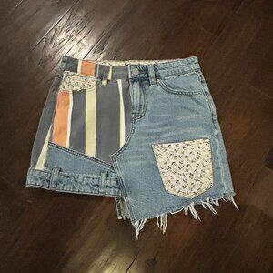 VGUC BDG Asymmetrical Patchwork Skirt size XS